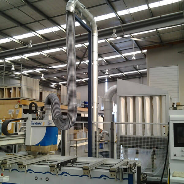 T750 dust collector installed on a CNC
