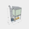 T750 dust collector with dimensions